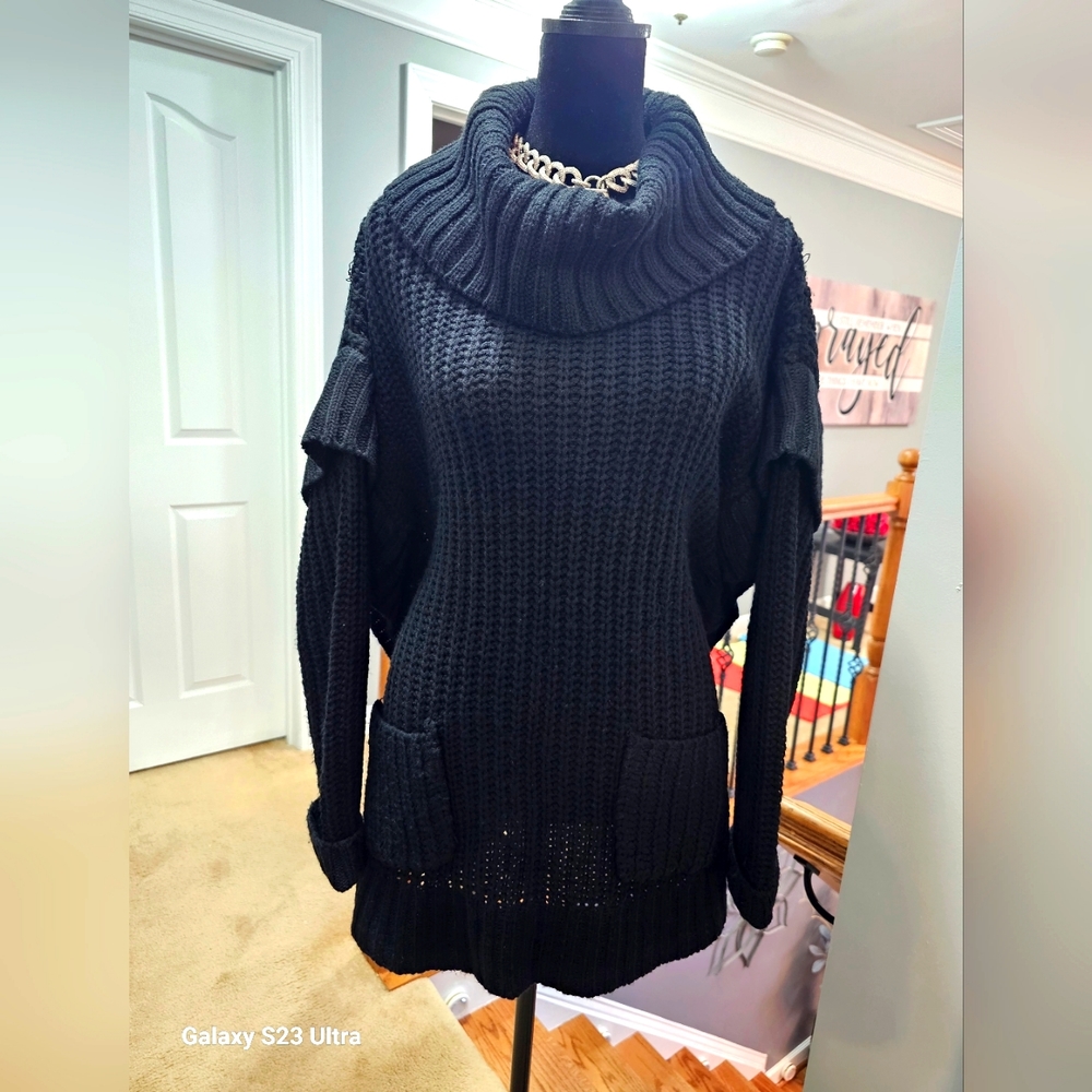 NEW DIRECTION Round Hem Tunic Sweater